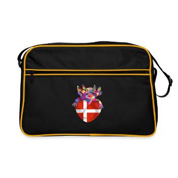 Danemark Drapeau Scandinavie Drapeau danois Voyage - Sac Retro - noir/or - Devant