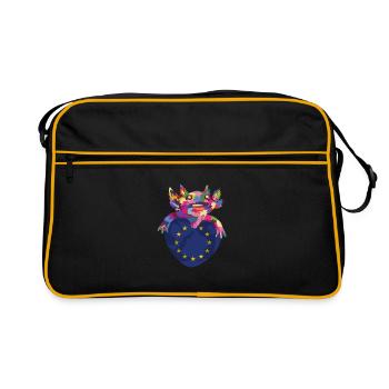 Europa Flagge EU Euro Europäische Fahne - Retro Tasche - Schwarz/Gold - Vorne
