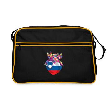 Slovénie Drapeau Balkan Drapeau Slovène Vintage - Sac Retro - noir/or - Devant