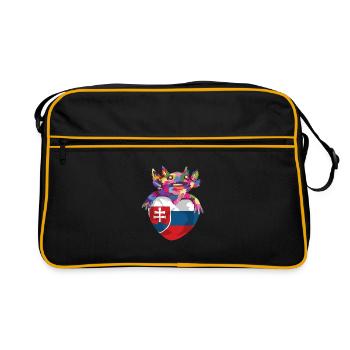 Slovaquie drapeau slovaque vintage drapeau slovaque - Sac Retro - noir/or - Devant