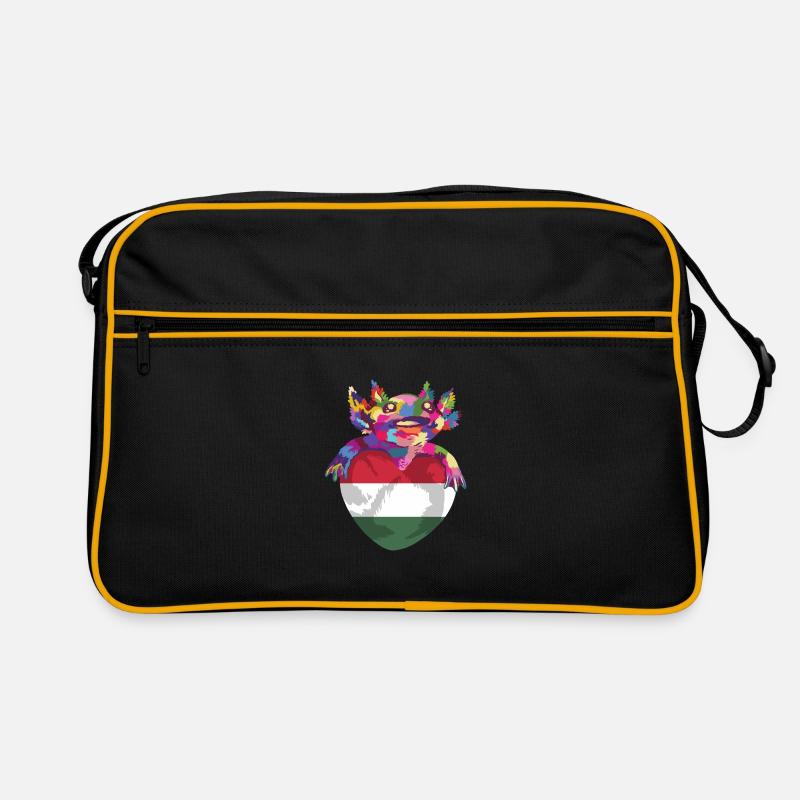 Hongrie Drapeau Hongrois Drapeau Balaton Hongrie - Sac Retro - noir/or