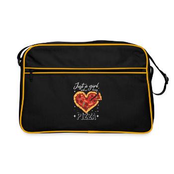 Juste une fille qui aime Pizza Pizza Slice Pizza Heart - Sac Retro - noir/or - Devant