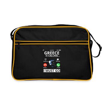 Grèce Drapeau Hellas Athènes Drapeau grec - Sac Retro - noir/or - Devant