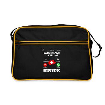 Suisse Flag Croix Vintage Occasion Look Suisse - Sac Retro - noir/or - Devant