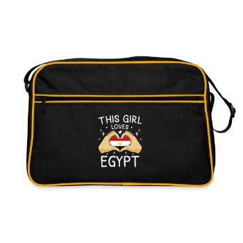 Egypte Drapeau Hurghada Afrique Drapeau égyptien - Sac Retro - noir/or - Devant