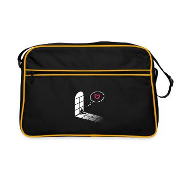 Le chat s’assoit près de la fenêtre et attend - Cat Fan - Sac Retro - noir/or - Devant