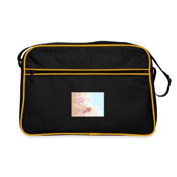Summer beach starfish and shells - Retro Bag - black/gold - Front