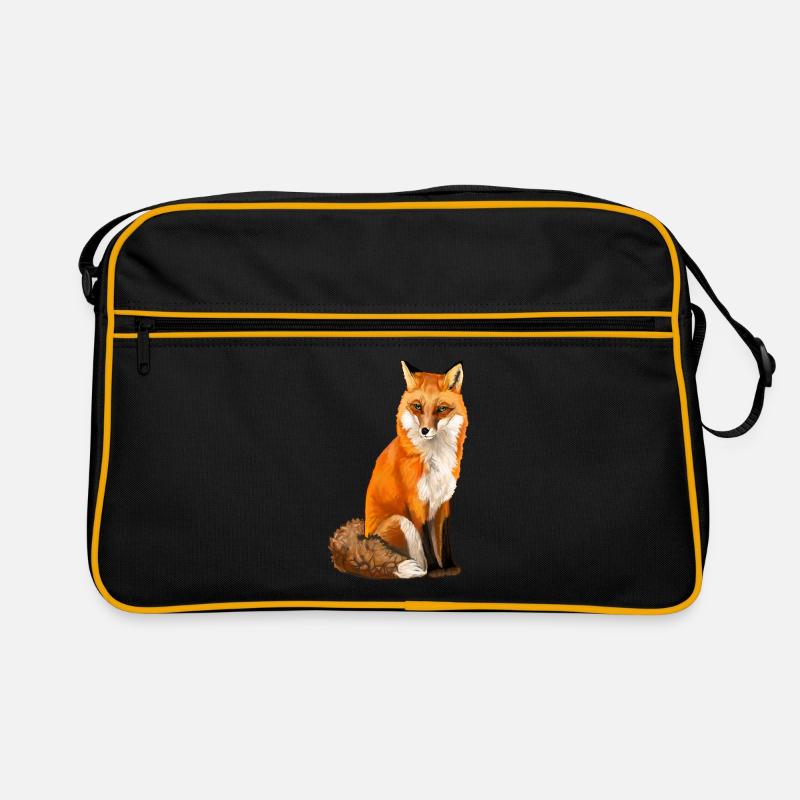 Fuchs - Retro Tasche - Schwarz/Gold