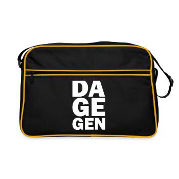 Dagegen - Retro Tasche - Schwarz/Gold - Vorne
