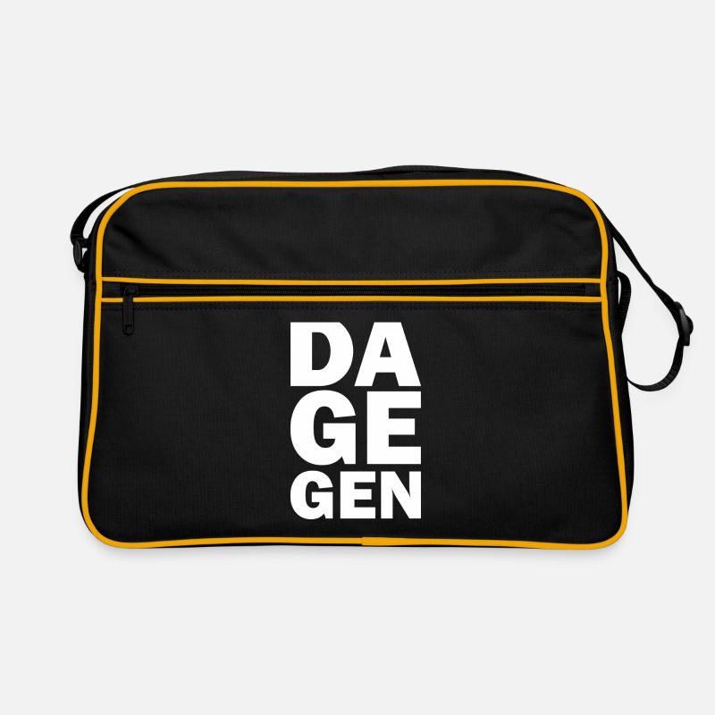 Dagegen - Retro Tasche - Schwarz/Gold