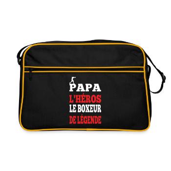 Papa le héros le boxeur de légende t-shirt homme - Sac Retro - noir/or - Devant