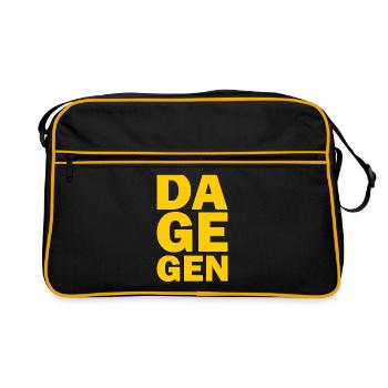 Dagegen - Retro Tasche - Schwarz/Gold - Vorne