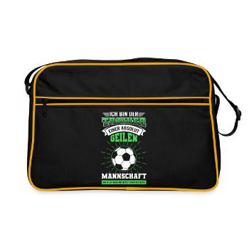 Fußballtrainer Trainer Mannschaft Spruch - Retro Tasche - Schwarz/Gold - Vorne
