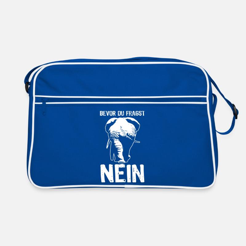 Bevor du fragst - NEIN - Elefant - Spruch Retro Tasche