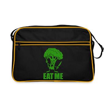 Brocoli - Mange-moi - Légumes, végétalien - Sac Retro - noir/or - Devant