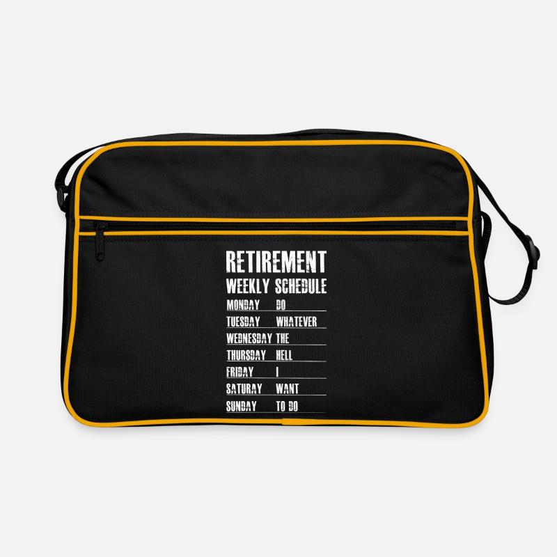 Wochenplan für den Ruhestand Retro Tasche