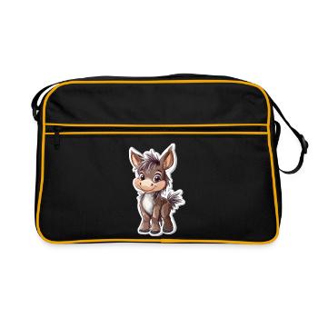 Esel - Retro Tasche - Schwarz/Gold - Vorne