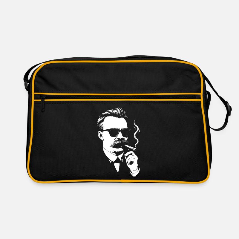 Retro Noir Friedrich Nietzsche raucht eine Zigarre Retro Tasche