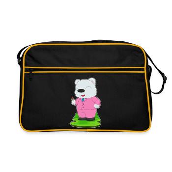 polar bear groom wedding ring wedding - Retro Bag - black/gold - Front