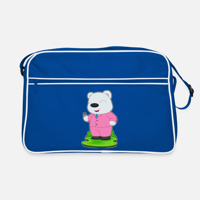 Eisbär Bräutigam Ehering Hochzeit Retro Tasche