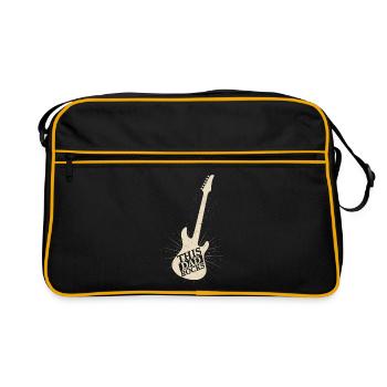 This Dad Rocks Rock Band Guitar Music - Retro Bag - black/gold - Front