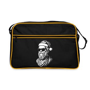 Weihnachtsmann Sonnenbrillen Pop Art - Retro Tasche - Schwarz/Gold - Vorne