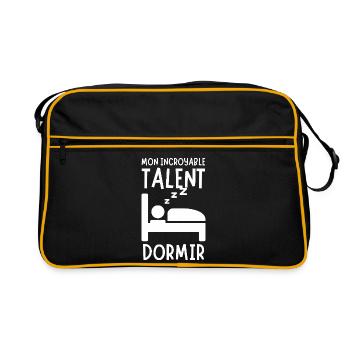 Humor Talent Sleep Nap Gift Sleeper - Retro Bag - black/gold - Front