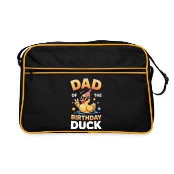 Papa-Geburtstags-Entenparty - Retro Tasche - Schwarz/Gold - Vorne