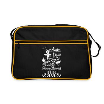Croisière en Alaska entre amis de famille et groupe - Sac Retro - noir/or - Devant