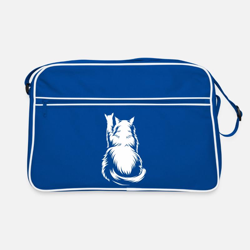 Rock Katze Rückenansicht – Devil Horns Retro Tasche
