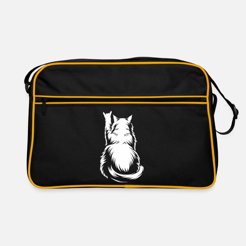 Rock Katze Rückenansicht – Devil Horns Retro Tasche