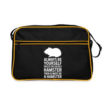 Hamster Sayings Hamster Funny Hamster Gift - Retro Bag - black/gold - Front