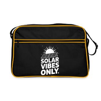  Solar Vibes Only Lustiger Solarenergie Spruch Für - Retro Tasche - Schwarz/Gold - Vorne