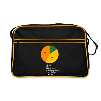 Funny Hiphop Dancing Pie Chart Street Dance Humor - Retro Bag - black/gold - Front