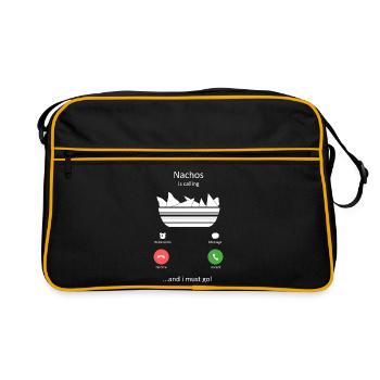 Nachos is Calling And I Must Go Funny Food Art - Retro Bag - black/gold - Front