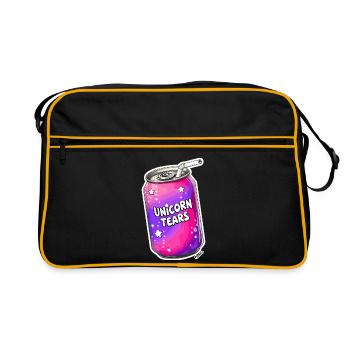 Unicorn Tears Limonadendose - Retro Tasche - Schwarz/Gold - Vorne
