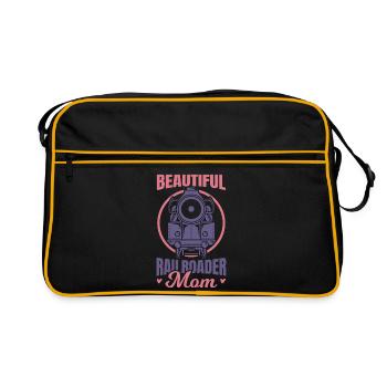 Railroad Worker Mom - Retro Bag - black/gold - Front