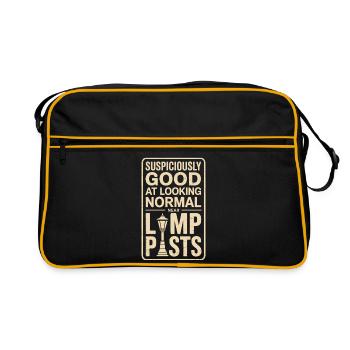 How to Look Normal on Lanterns | Geocaching Humor - Retro Bag - black/gold - Front