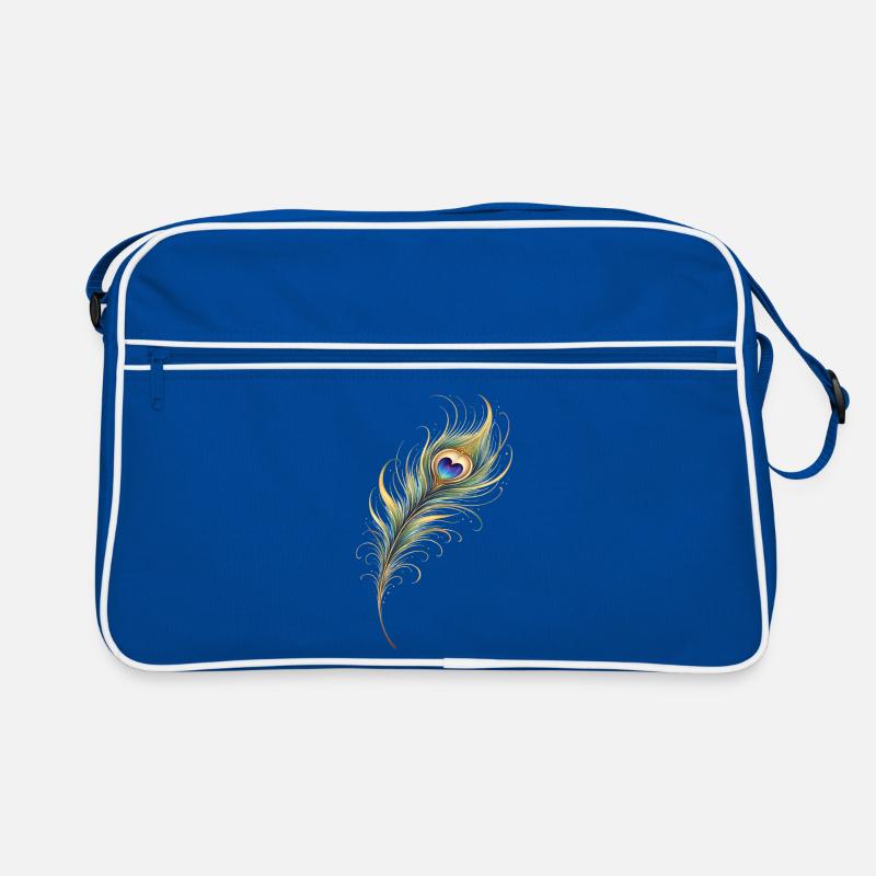 Peacock Feather Heart Boho Yoga Gift Retro Bag
