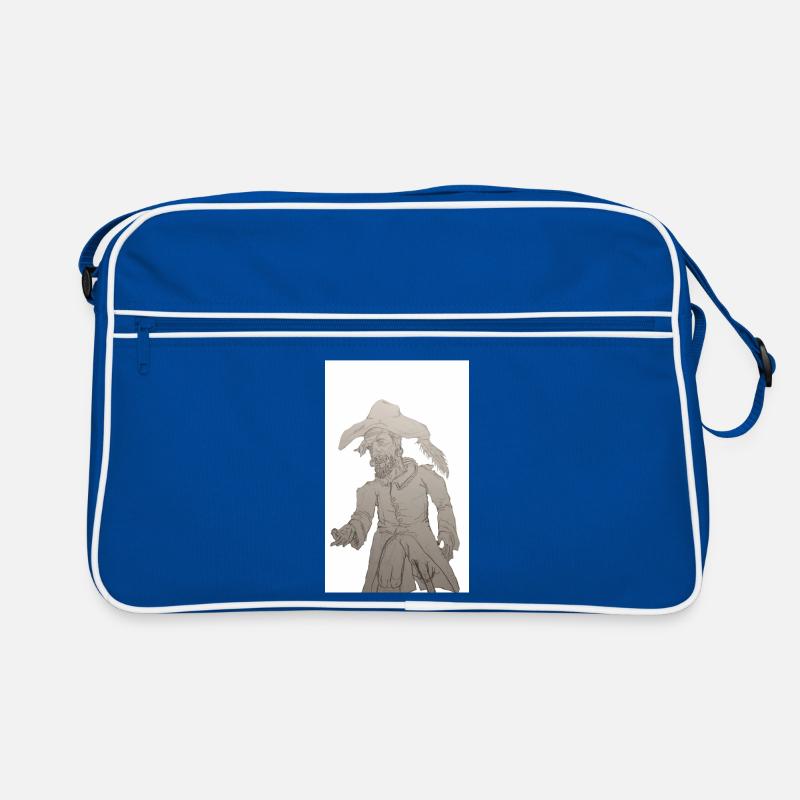 Gieriger Pirat (Graphit) Retro Tasche