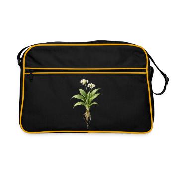 Design botanique de la plante d’ail sauvage - Sac Retro - noir/or - Devant