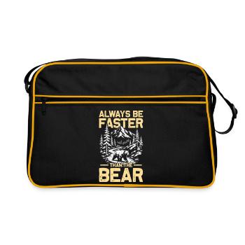 Be faster than the bear Hiking Mountains Mountaineering - Retro Bag - black/gold - Front