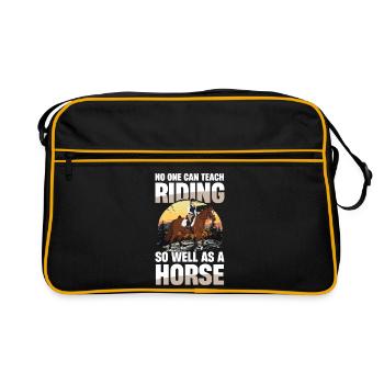 Personne n’enseigne l’équitation aussi bien qu’un cavalier - Sac Retro - noir/or - Devant