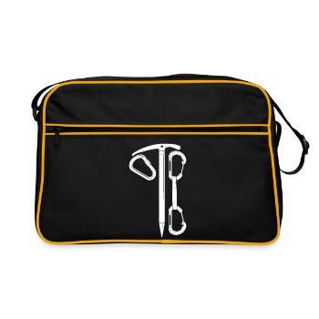 klettern bouldern felsklettern berge Bergsport - Retro Tasche - Schwarz/Gold - Vorne