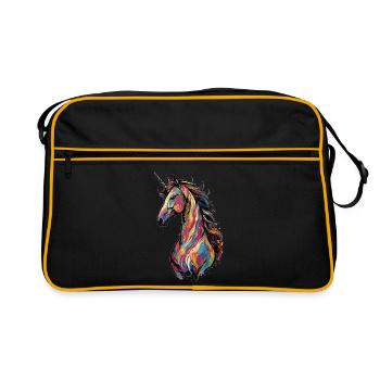 Licorne colorée, mystique-magique, majestueuse - Sac Retro - noir/or - Devant