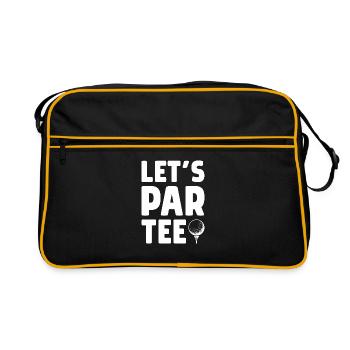 Let's Par Tee Golf Player Golfing Golf Course Golf - Retro Tasche - Schwarz/Gold - Vorne