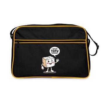 Tofu Lustiges - Retro Tasche - Schwarz/Gold - Vorne