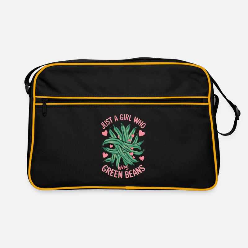 Grüne Bohnen Retro Tasche