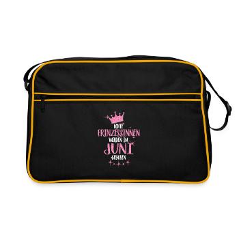 ECHTE PRINZESSINNEN WERDEN IM JUNI - Retro Tasche - Schwarz/Gold - Vorne