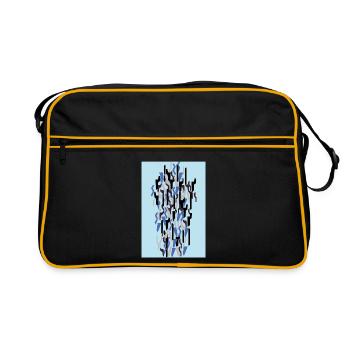 Camouflage Art Bleu Clair Gaming - Sac Retro - noir/or - Devant
